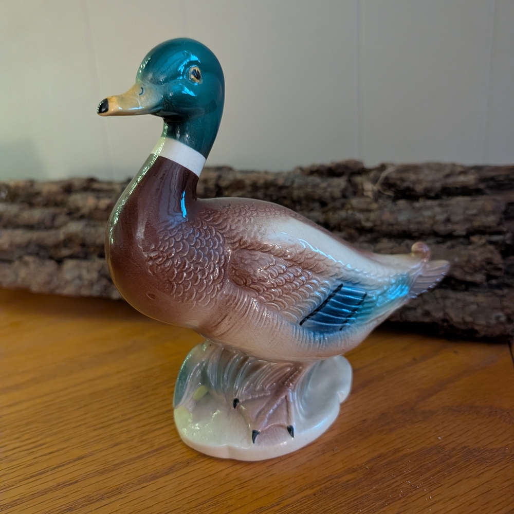 Rare BRAD KEELER  Porcelain Figurine Mallard Duck Hand Painted Vintage 1940's